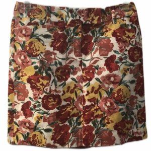 NWT 4P Ann Taylor Loft Floral Midi Skirt